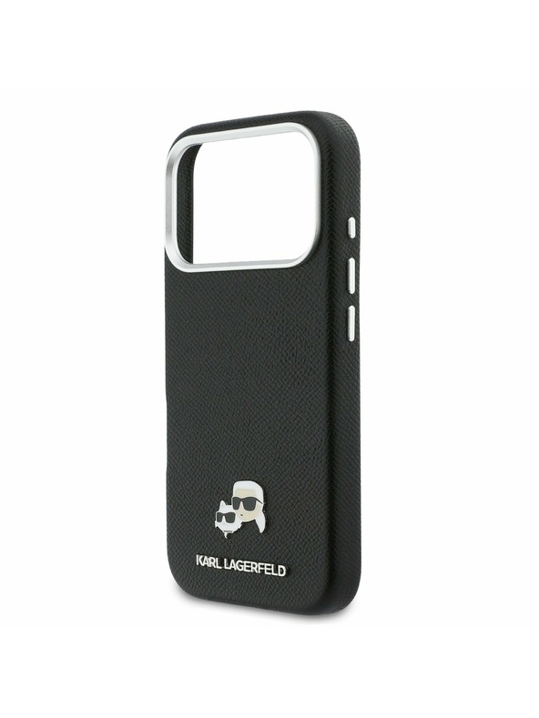Karl Lagerfeld Karl Lagerfeld PU Karl and Choupette Heads Pins MagSafe Задний Чехол за iPhone 17 Pro Black