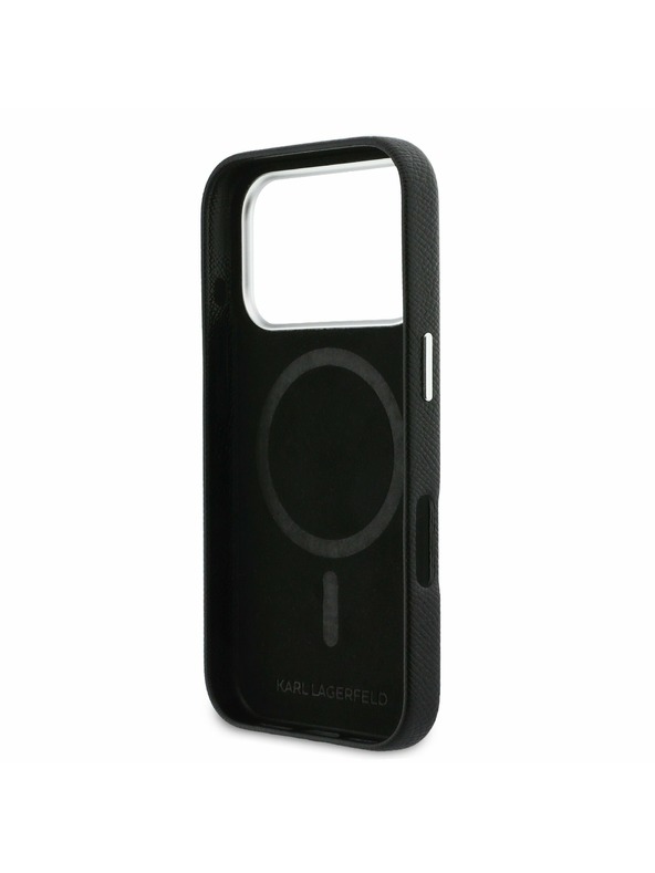 Karl Lagerfeld Karl Lagerfeld PU Karl and Choupette Heads Pins MagSafe Задний Чехол за iPhone 17 Pro Black