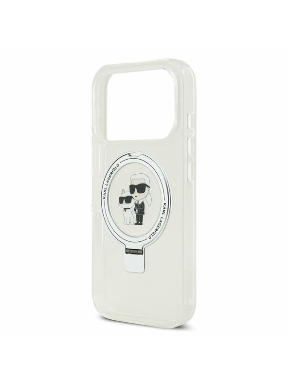 Karl Lagerfeld Karl Lagerfeld Ringstand Karl and Choupette MagSafe Задний Чехол за iPhone 17 Pro White