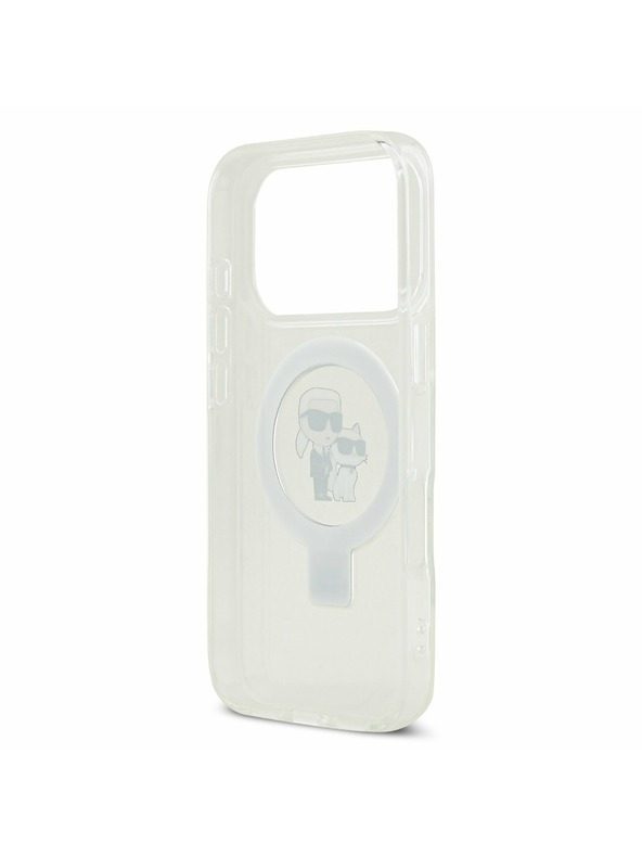 Karl Lagerfeld Karl Lagerfeld Ringstand Karl and Choupette MagSafe Задний Чехол за iPhone 17 Pro White