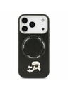 Karl Lagerfeld Karl Lagerfeld PU Karl and Choupette Heads Pins MagSafe Задний Чехол за iPhone 17 Pro Black