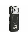 Karl Lagerfeld Karl Lagerfeld PU Karl and Choupette Heads Pins MagSafe Задний Чехол за iPhone 17 Pro Black