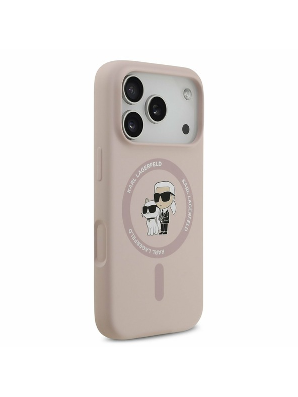 Karl Lagerfeld Karl Lagerfeld Liquid Silicone Karl and Choupette MagSafe Задний Чехол за iPhone 17 Pro Pink