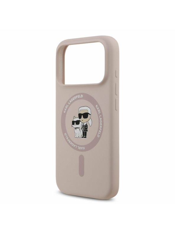 Karl Lagerfeld Karl Lagerfeld Liquid Silicone Karl and Choupette MagSafe Задний Чехол за iPhone 17 Pro Pink