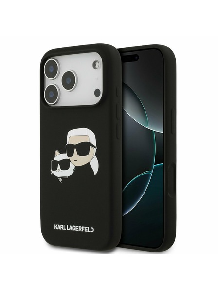 Karl Lagerfeld Karl Lagerfeld Liquid Silicone Double Heads MagSafe Задний Чехол за iPhone 17 Pro Black