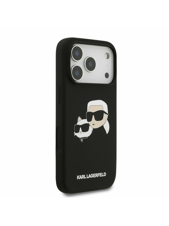 Karl Lagerfeld Karl Lagerfeld Liquid Silicone Double Heads MagSafe Задний Чехол за iPhone 17 Pro Black