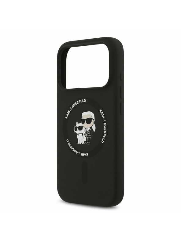 Karl Lagerfeld Karl Lagerfeld Liquid Silicone Karl and Choupette MagSafe Задний Чехол за iPhone 17 Pro Black