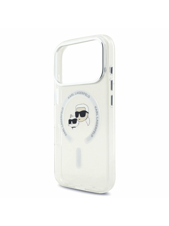 Karl Lagerfeld Karl Lagerfeld IML K&CH Heads Metal Frame MagSafe Заден калъф за iPhone 17 Pro Transparent