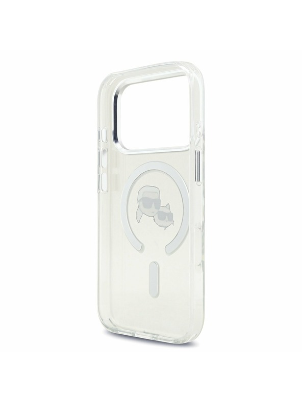 Karl Lagerfeld Karl Lagerfeld IML K&CH Heads Metal Frame MagSafe Заден калъф за iPhone 17 Pro Transparent