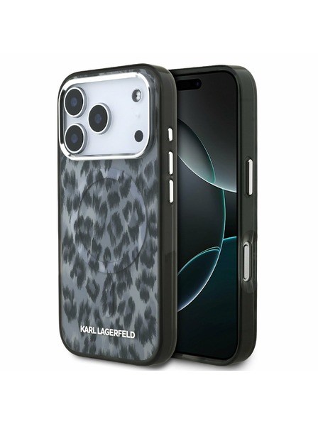 Karl Lagerfeld Karl Lagerfeld IML Leopard MagSafe Заден калъф за iPhone 17 Pro Grey