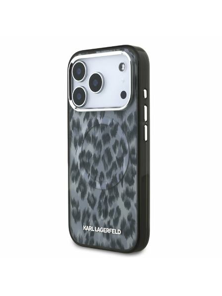 Karl Lagerfeld Karl Lagerfeld IML Leopard MagSafe Заден калъф за iPhone 17 Pro Grey