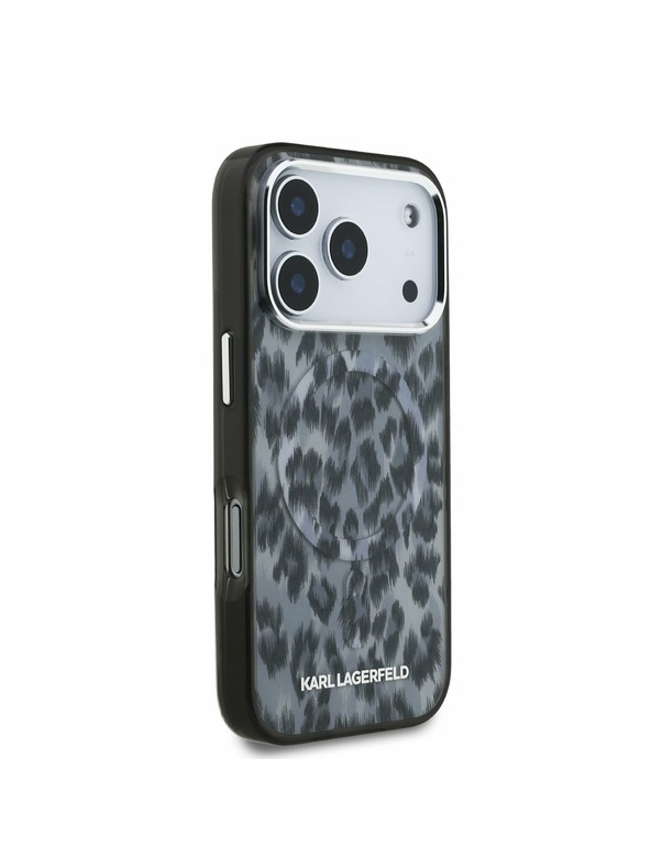Karl Lagerfeld Karl Lagerfeld IML Leopard MagSafe Заден калъф за iPhone 17 Pro Grey