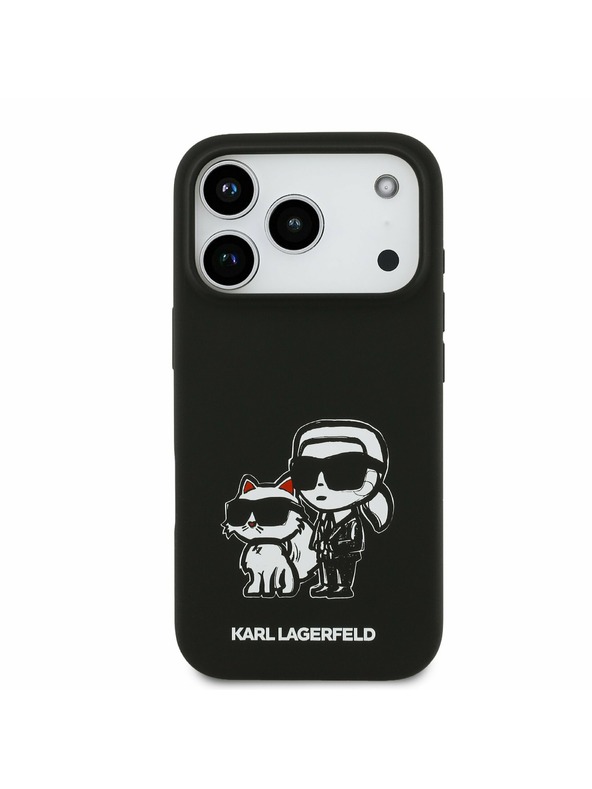 Karl Lagerfeld Karl Lagerfeld Liquid Silicone K&CH Sketch MagSafe Заден калъф за iPhone 17 Pro Black