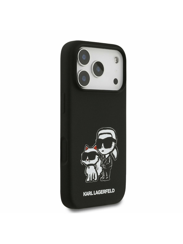 Karl Lagerfeld Karl Lagerfeld Liquid Silicone K&CH Sketch MagSafe Заден калъф за iPhone 17 Pro Black