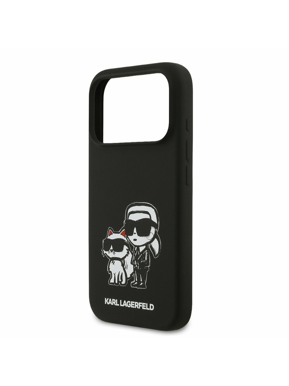 Karl Lagerfeld Karl Lagerfeld Liquid Silicone K&CH Sketch MagSafe Заден калъф за iPhone 17 Pro Black