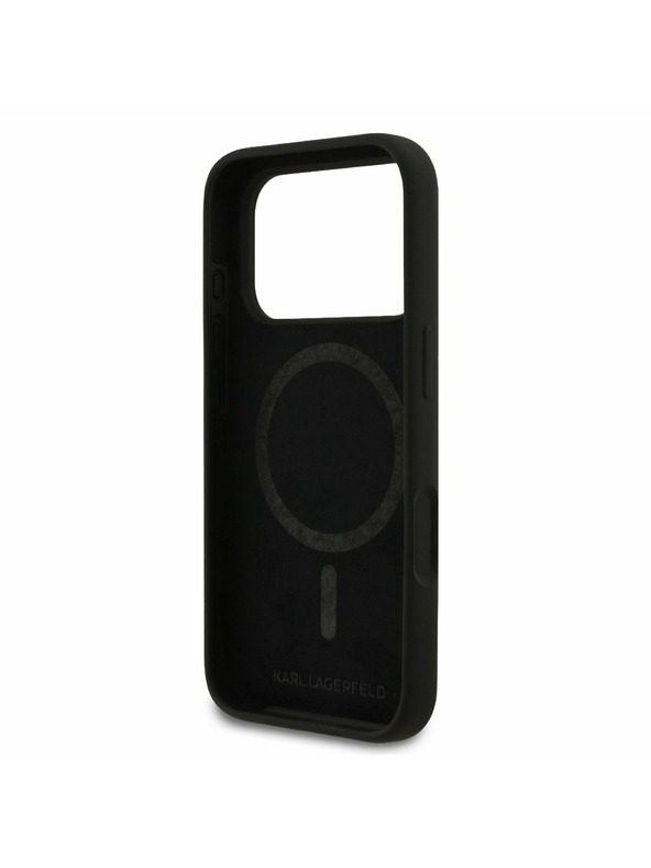 Karl Lagerfeld Karl Lagerfeld Liquid Silicone K&CH Sketch MagSafe Заден калъф за iPhone 17 Pro Black