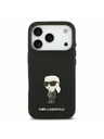 Karl Lagerfeld Karl Lagerfeld Liquid Silicone Metal Ikonik Заден калъф за iPhone 17 Pro Black