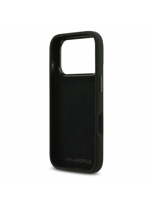 Karl Lagerfeld Karl Lagerfeld Liquid Silicone Metal Ikonik Заден калъф за iPhone 17 Pro Black