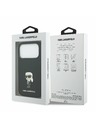 Karl Lagerfeld Karl Lagerfeld Liquid Silicone Metal Ikonik Заден калъф за iPhone 17 Pro Black