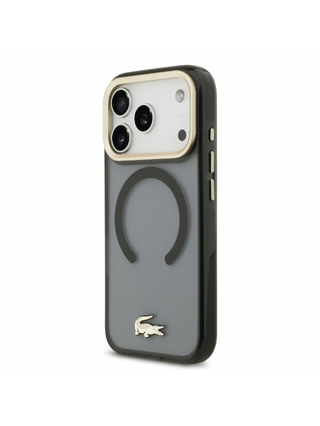 Lacoste Lacoste PC/TPU Frosted Finish Gold Logo MagSafe Заден калъф за iPhone 17 Pro Black