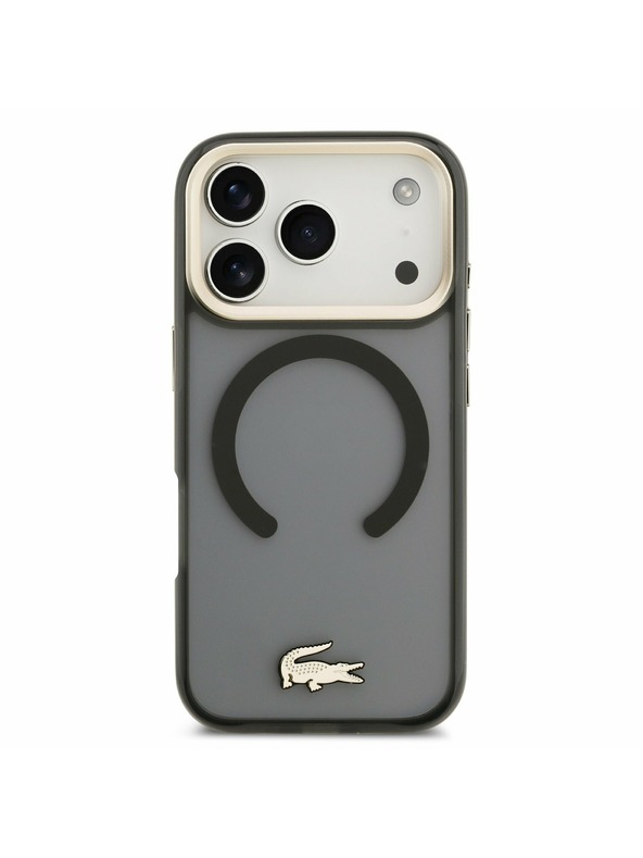 Lacoste Lacoste PC/TPU Frosted Finish Gold Logo MagSafe Заден калъф за iPhone 17 Pro Black