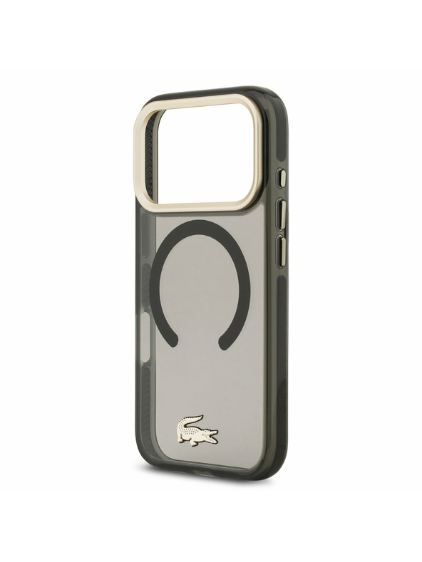 Lacoste Lacoste PC/TPU Frosted Finish Gold Logo MagSafe Заден калъф за iPhone 17 Pro Black