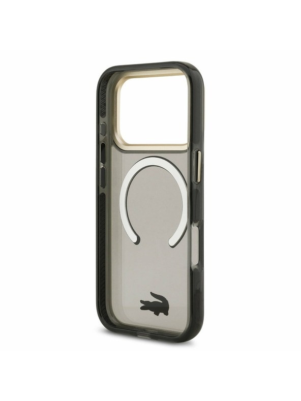 Lacoste Lacoste PC/TPU Frosted Finish Gold Logo MagSafe Заден калъф за iPhone 17 Pro Black