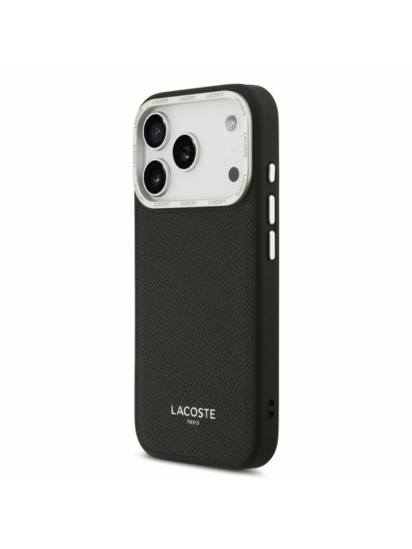 Lacoste Lacoste PU Leather Champs Elysees MagSafe Заден калъф за iPhone 17 Pro Black