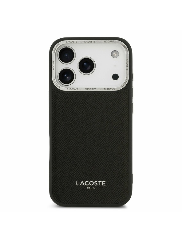 Lacoste Lacoste PU Leather Champs Elysees MagSafe Заден калъф за iPhone 17 Pro Black