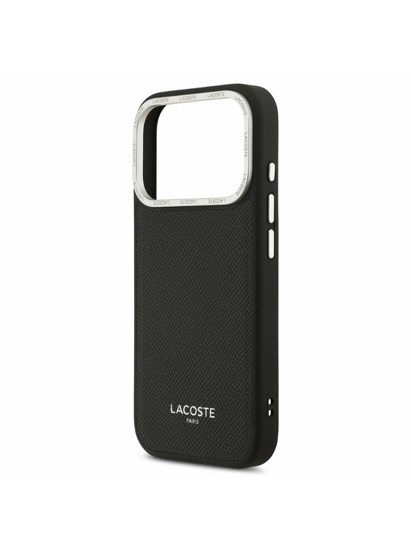 Lacoste Lacoste PU Leather Champs Elysees MagSafe Заден калъф за iPhone 17 Pro Black