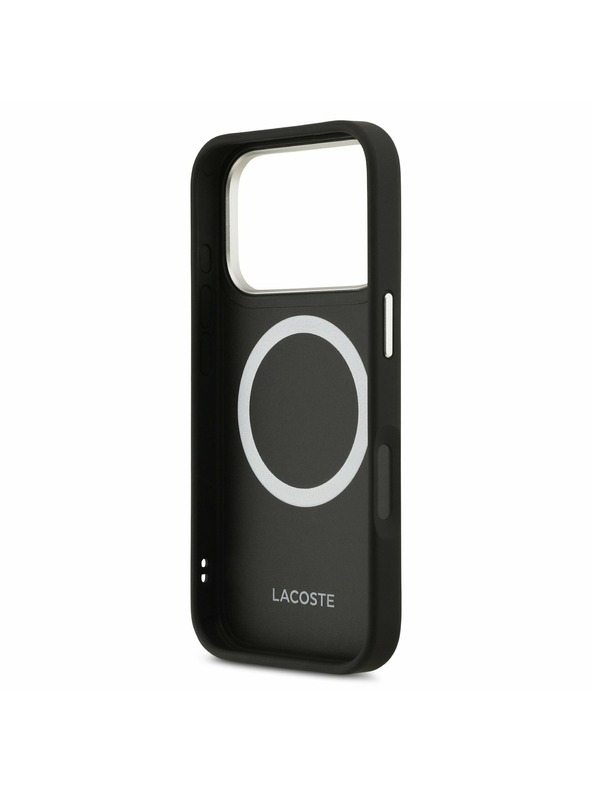 Lacoste Lacoste PU Leather Champs Elysees MagSafe Заден калъф за iPhone 17 Pro Black