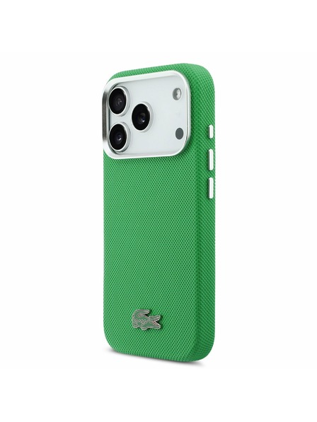 Lacoste Lacoste PVC Iconic Petit Pique Metal Logo MagSafe Заден калъф за iPhone 17 Pro Green