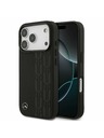 Mercedes Mercedes Leather Laurel Leaves MagSafe Заден калъф за iPhone 17 Pro Black