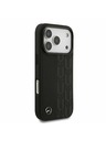 Mercedes Mercedes Leather Laurel Leaves MagSafe Заден калъф за iPhone 17 Pro Black