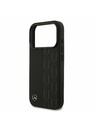 Mercedes Mercedes Leather Laurel Leaves MagSafe Заден калъф за iPhone 17 Pro Black