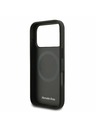 Mercedes Mercedes Leather Laurel Leaves MagSafe Заден калъф за iPhone 17 Pro Black