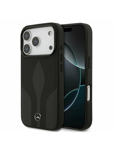 Mercedes Mercedes Leather The Move MagSafe Заден калъф за iPhone 17 Pro Black