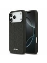 DKNY DKNY PU Leather Grid Pattern Magsafe Заден калъф за iPhone 17 Pro Max Black