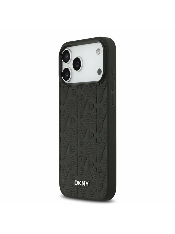 DKNY DKNY PU Leather Grid Pattern Magsafe Заден калъф за iPhone 17 Pro Max Black