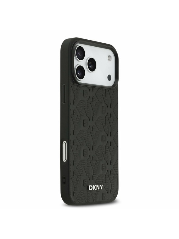 DKNY DKNY PU Leather Grid Pattern Magsafe Заден калъф за iPhone 17 Pro Max Black