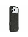 DKNY DKNY PU Leather Grid Pattern Magsafe Заден калъф за iPhone 17 Pro Max Black