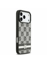 DKNY DKNY PU Leather Checkered Pattern and Stripe Заден калъф за iPhone 17 Pro Max Black