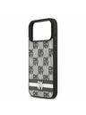 DKNY DKNY PU Leather Checkered Pattern and Stripe Заден калъф за iPhone 17 Pro Max Black