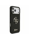 Guess Guess PU Fixed Glitter 4G Metal Logo Заден калъф за iPhone 17 Pro Max Black