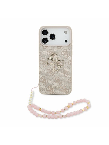 Guess Guess PU 4G Metal Logo Strap Задний калъф за iPhone 17 Pro Max Pink