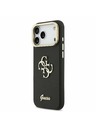 Guess Guess PU Grained 4G Logo Stand Camera Frame Задний калъф за iPhone 17 Pro Max Black