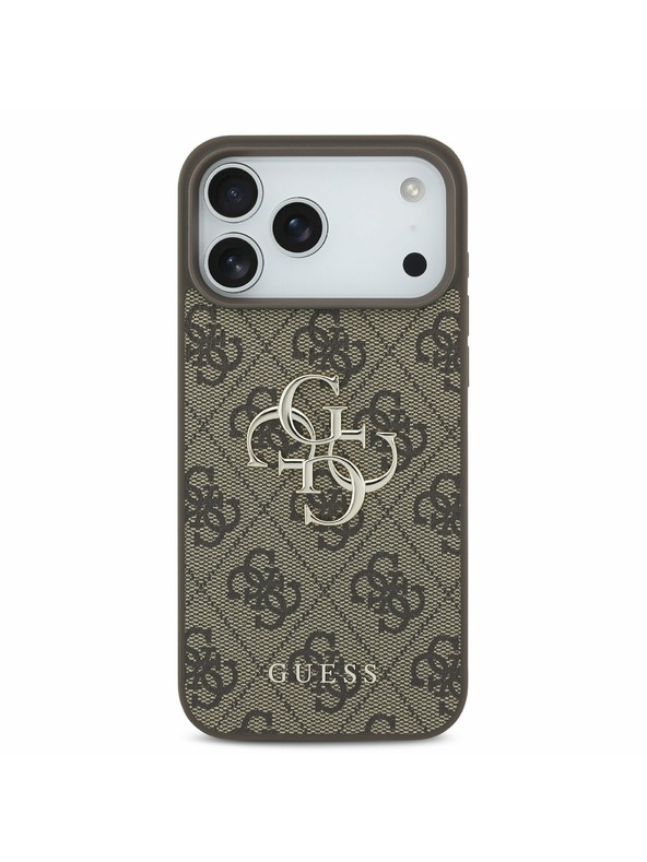 Guess Guess PU 4G Metal Logo Задний калъф за iPhone 17 Pro Max Brown