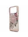 Guess Guess IML Flowers Strap MagSafe Задний калъф за iPhone 17 Pro Max Pink