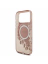 Guess Guess IML Flowers Strap MagSafe Задний калъф за iPhone 17 Pro Max Pink