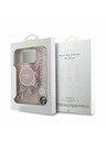 Guess Guess IML Flowers Strap MagSafe Задний калъф за iPhone 17 Pro Max Pink